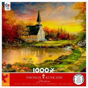 CEACO Brand Thomas Kinkade Chapel of Reflection Puzzle. Brand New- Sealed Box.